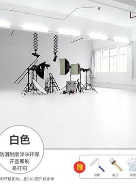 白色地漆漆水泥地面xw白色漆油漆哑光家划线室内用地板漆无坪影墙