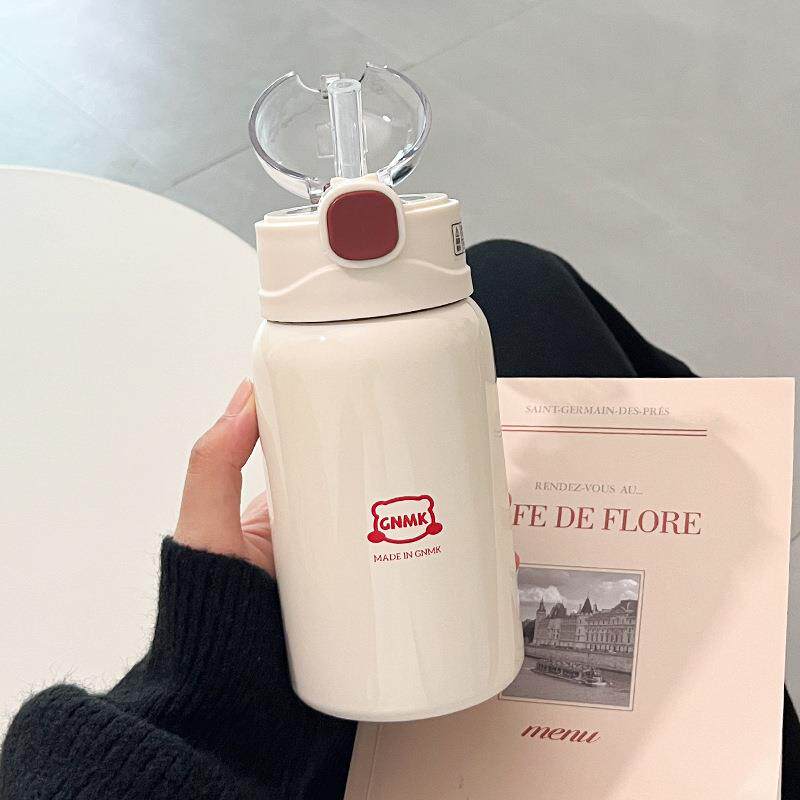 保温杯女生带吸管高颜值水杯2026新款女士儿童学生孕产妇专用杯子