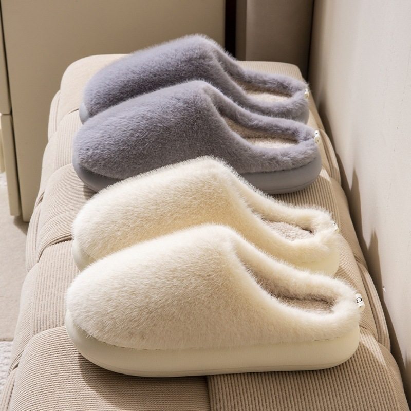 秋冬季情侣棉拖鞋女士居家用室内加绒保暖软底防滑拖鞋男加厚保暖