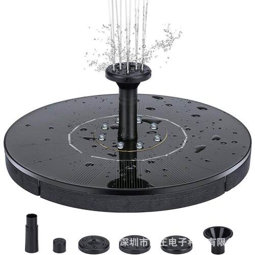户外太阳能喷泉带蓄喷雾电灯鸟浴