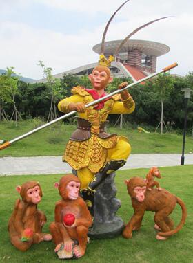 厂家新款孙悟空工艺品花园摆件田园树脂仿真猴子园林雕塑装饰品