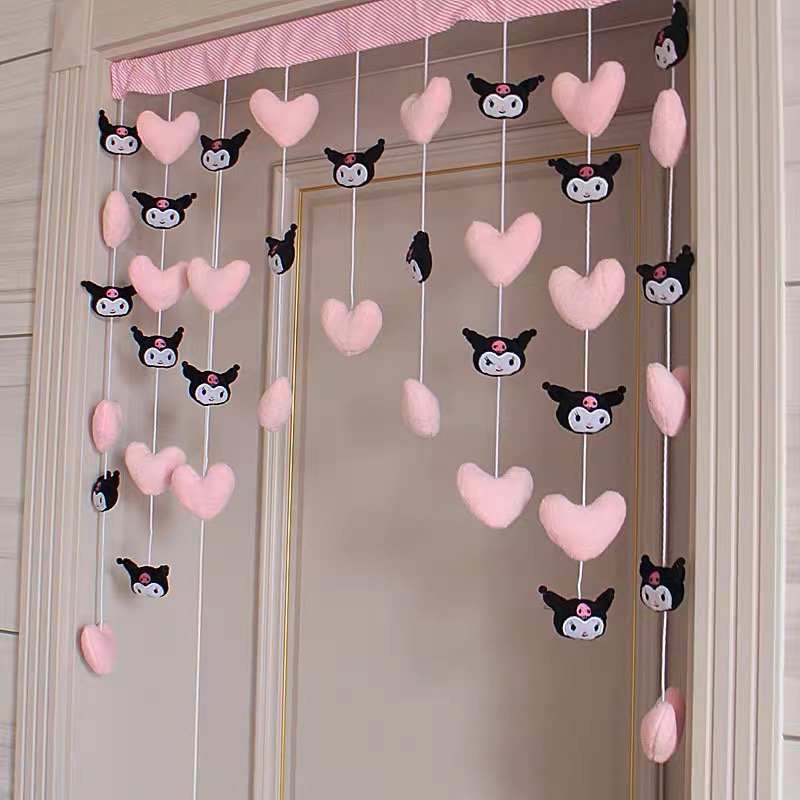 库洛米搭爱心线帘珠帘卧室隔断玄关窗帘学校幼儿园儿童门帘少女心