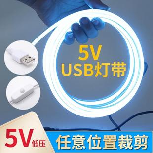 灯带5v低压灯条电池款 led可充电式 usb柔性霓虹硅胶软灯带条不插电