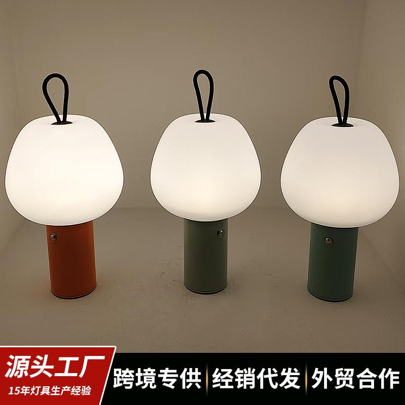 创意简约小台灯氛围触控式手提高颜值卧室儿童蘑菇小夜灯台灯