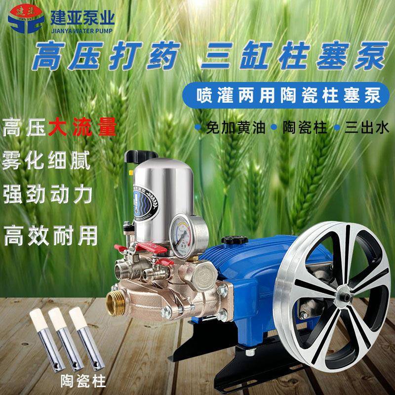 皮带款26型60型三缸不锈钢陶瓷柱塞泵免黄油打泵农用果树园林喷