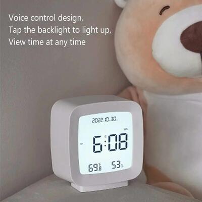 Digital Alarm Clock Time Date Display Electronic Temperature