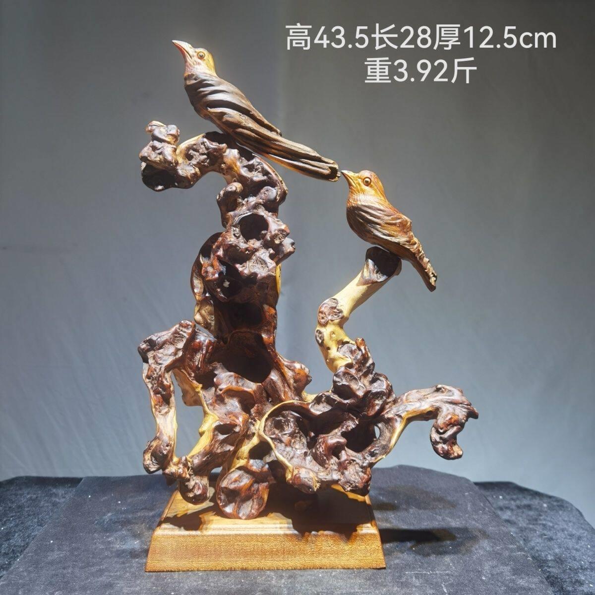 金丝红木根艺摆件家居办公博古架玄关艺术装饰品根雕抛光摆件树根