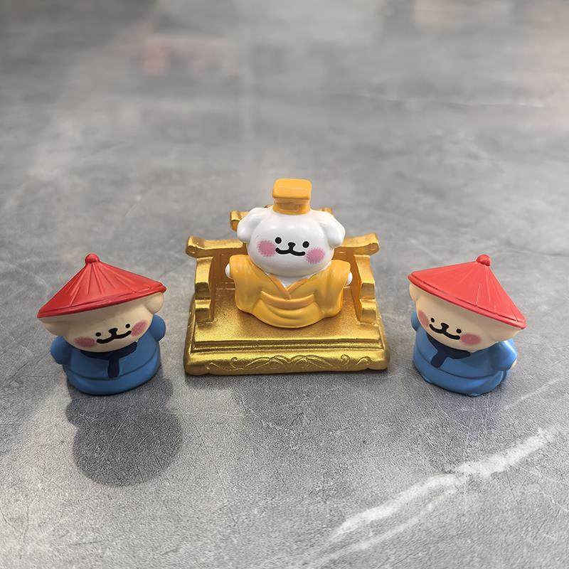 朕封你为狗官！可爱皇帝小狗龙椅车载桌面工位治愈系装饰小摆件