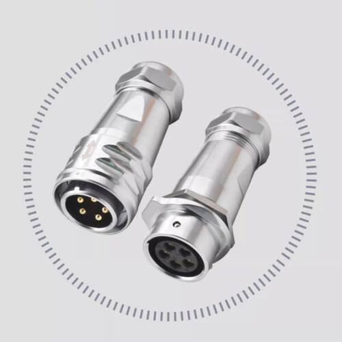 SF20对接款航空插头 2/3/4/5/6/7/8/9/10/12芯金属电源防水连接器