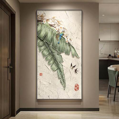 家大业大新中式玄关装饰画竖版走廊过道挂画档入户门正对墙壁画