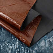 厂家定制亮面褶皱油蜡皮革箱包服装 家具复古pu仿皮质感功能面料