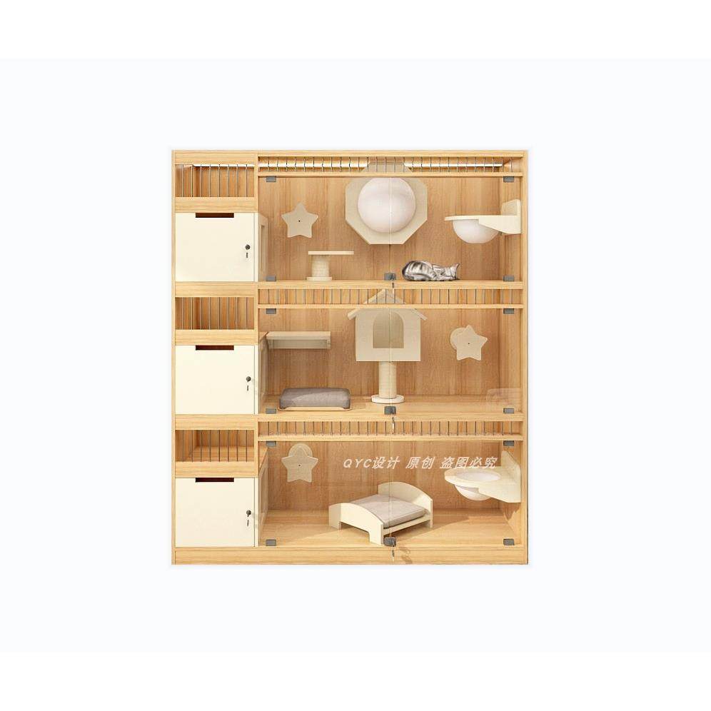 高档QC子猫舍家用定制实猫木Y猫笼猫别墅猫柜猫屋窝房寄养展示柜,宠物/宠物食品及用品,猫笼子/猫别墅,淘宝优惠券,粉丝福利购,淘宝优惠卷