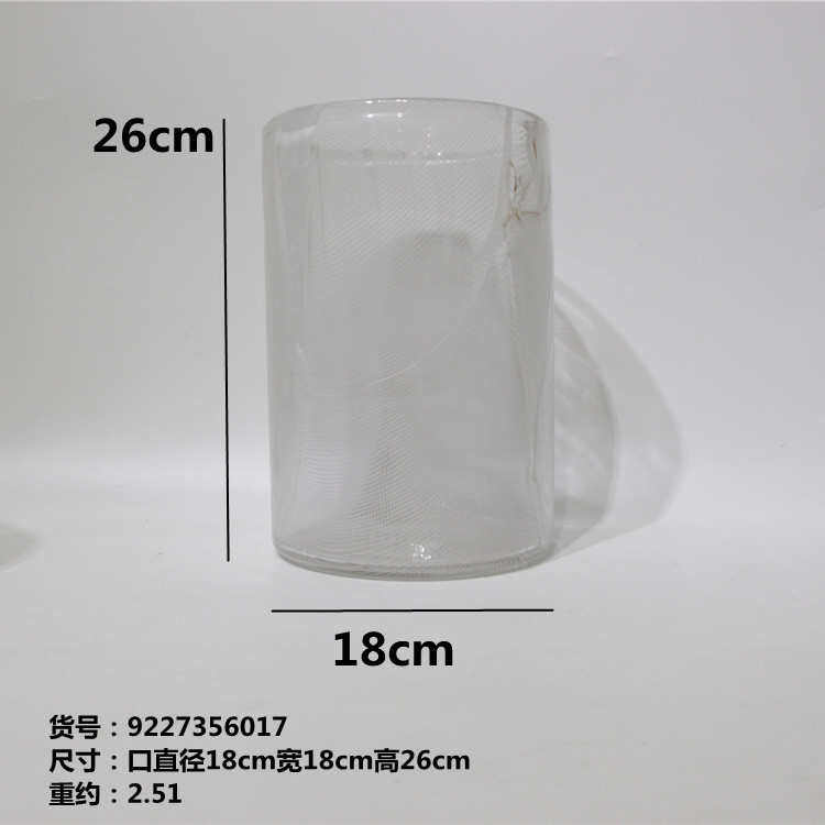 北欧轻奢风创意简约玻璃花瓶白纹水培植物玫瑰百合花客厅插花摆件