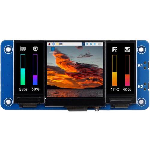 树莓派LCD三联屏扩展板 1.3寸LCD主屏 0.96寸LCD双副屏 IPS显示屏