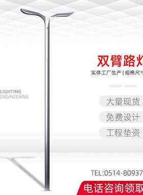 6-12米220VLED市电市政道路工程双低臂仿古特色回纹路灯厂家