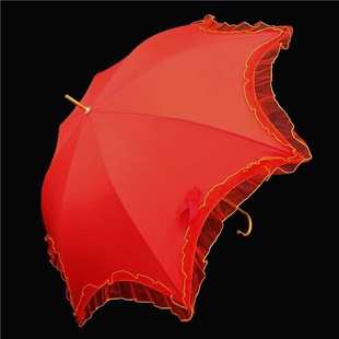 雨伞结婚用的红伞婚伞新娘伞中式婚礼出嫁新娘出门伞红色蕾丝复古