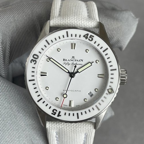 全套98新38mm宝珀五十噚系列5100-1127-W52A自动机械女士腕表正品