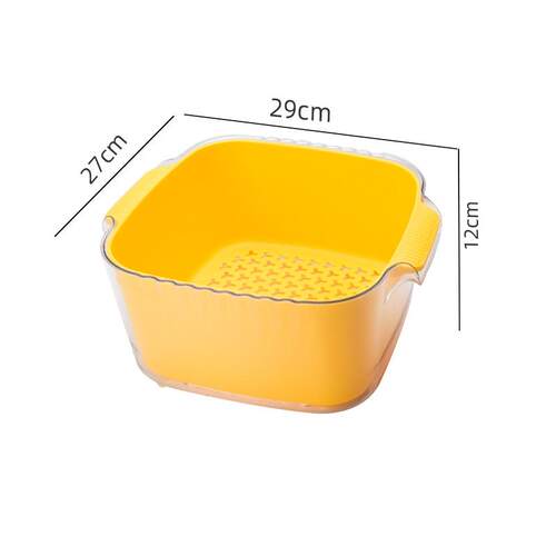 双层洗菜盆沥水篮家用食品级塑料蔬菜水果盘厨房加厚滤水篓洗菜篮