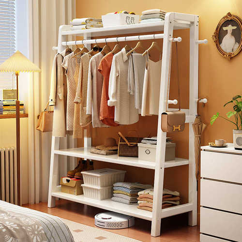 实木衣架落地卧室挂衣架家用衣帽架房间简易放衣服架子床尾收纳架