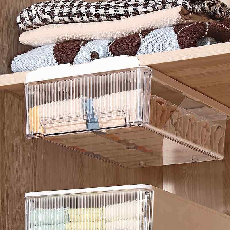 德式透明内衣收纳盒袜子内裤整理盒抽屉式家用衣柜分格神器分隔放