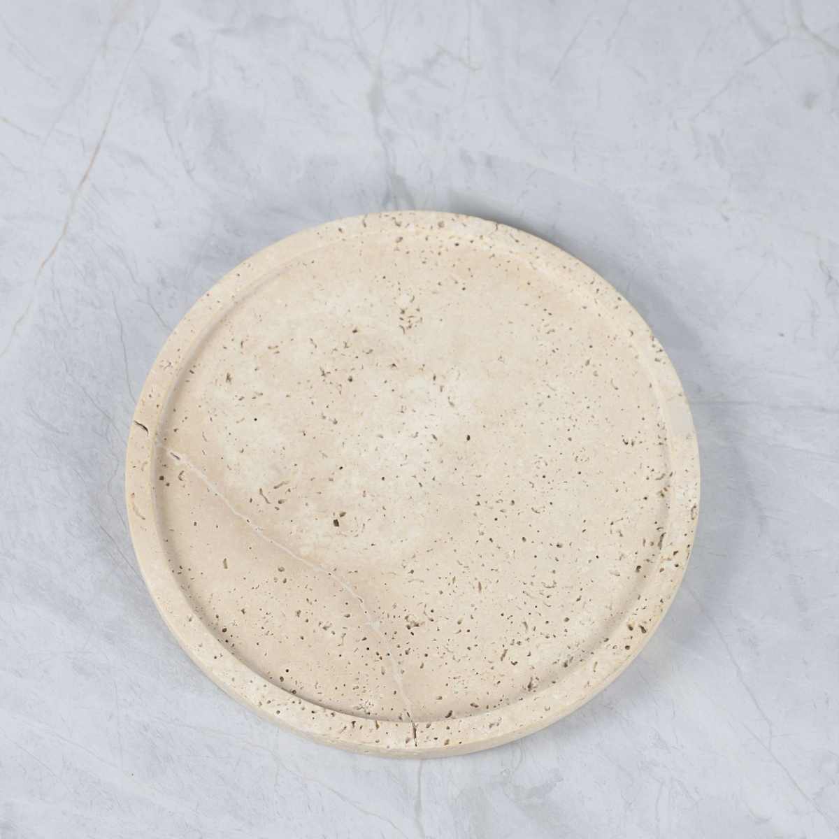 现代简约天然黄洞石托盘果盘客厅茶几民宿酒店样板间桌面软装饰品