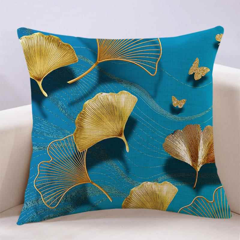 高档简轻奢抱枕约客发厅沙靠枕套含芯色银杏靠背套卧室床头靠包枕