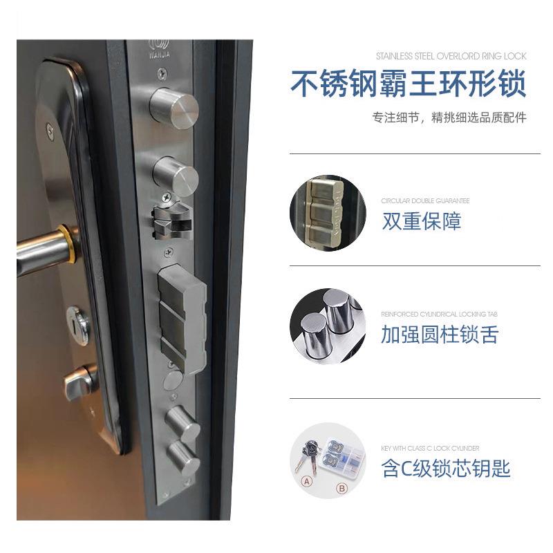 不锈钢门建自大房门家用别安全门防盗门厂家销墅售指纹锁633智能