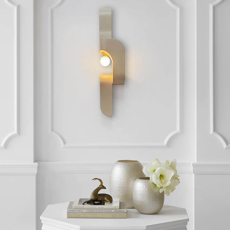 极简几何三维流动形壁灯现代简约玄关别墅楼梯卧室床头过道装饰灯