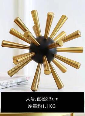 现代软轻奢品海胆金属刺球样样板房客厅创FXW摆意家居装饰件