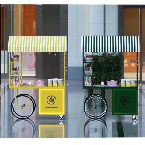 摆摊小推车置物架市集夜市地摊餐车手推多功能小吃流动多功能推车