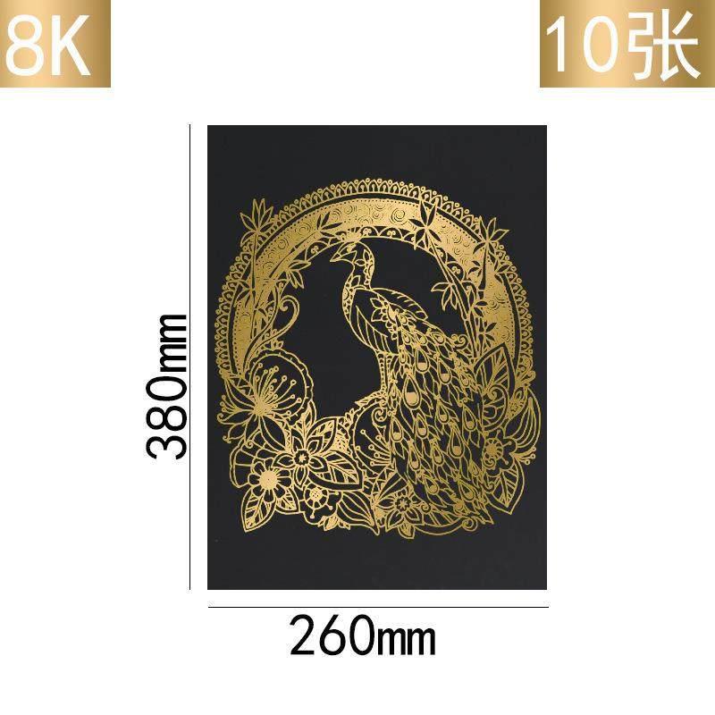 4K 8K金色银色刮画纸纯金色8开4开刮画纸儿童DIY绘画刮蜡纸幼儿园图片