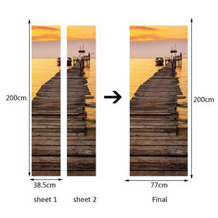 饰 卧室客厅现代装 海上甲板 墙贴 巨创货源PVC贴纸3D自粘门贴