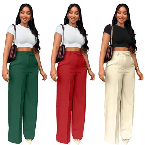 3XL plus size straight leg slacks for women大码女直筒休闲裤