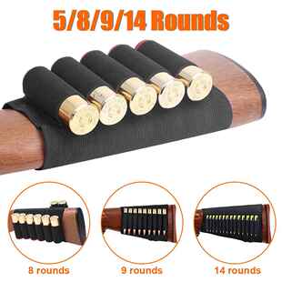 5/8/9/14 Rounds Shotgun Buttstock Ammo Pouch Shell Holder Bu