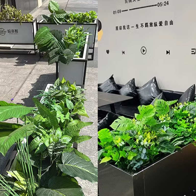 植户外摆件植绿室内仿真摆设假箱植物花花装饰绿成品槽造景花组合
