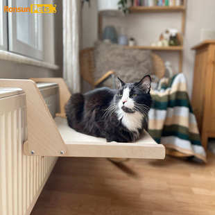 木质冬季阳台床猫挂暖气片暖气猫超大窝挂猫猫床猫保暖吊床床床边