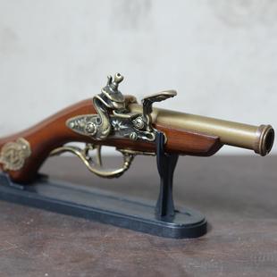 火绳燧发枪实木火铳猎枪金属工艺装饰品火枪模型海盗复古洋枪摆件