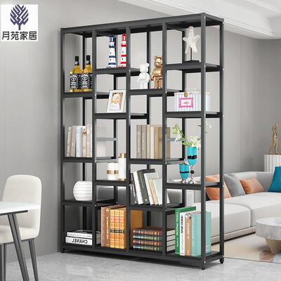 4I落地客厅简置物MAZ架多层钢办公室隔断约组架合子玄关柜木书架