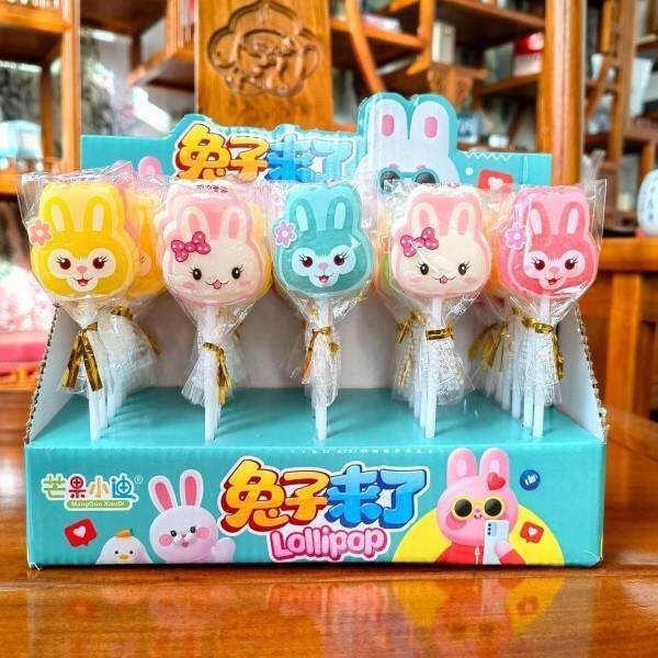 河北制造兔子造型卡通棒棒糖 儿童节日水果硬糖 礼盒装味蕾巧苑糖