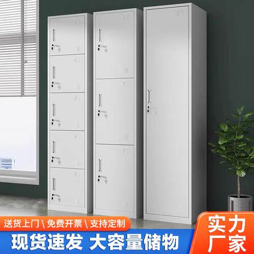 单门更衣柜铁皮柜带锁员工柜钢制夹缝柜宿舍储物柜存包柜移动收纳