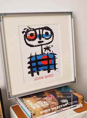 WGallery胡安米罗超现实抽象艺术装饰画反装合金框包豪斯撞色中古