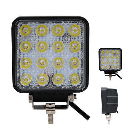 汽车改装LED方形48W叉车灯工作灯12V24V聚泛光越野车前杠灯倒车灯