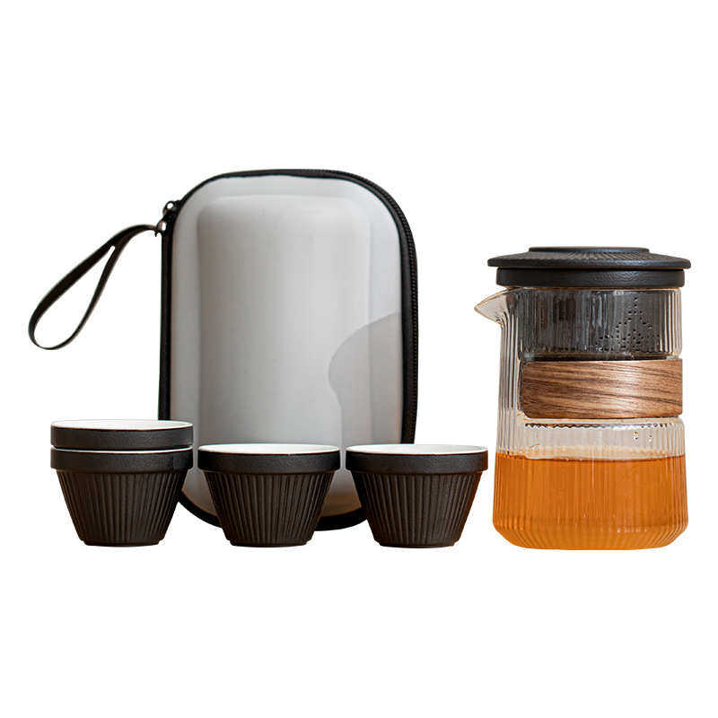 玻璃便携式旅行茶具快客杯户外露营个人专用泡茶壶茶杯套装办公室,餐饮具,旅行茶具,淘宝优惠券,粉丝福利购,淘宝优惠卷