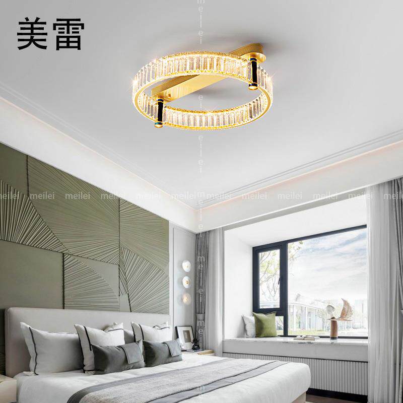 水晶灯led吸顶灯轻奢客厅灯主灯2022年新款圆形主卧室灯房间灯具
