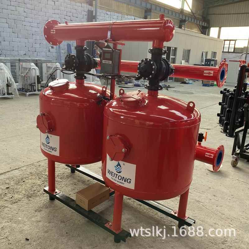 果园大棚灌自动反冲洗砂石过自滤器ZI农业节水水处清溉洗动清理洗