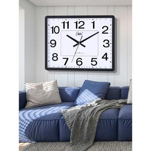 X1AW 客厅挂钟表静音办公挂表方形简约日历时钟家用石英钟万年历