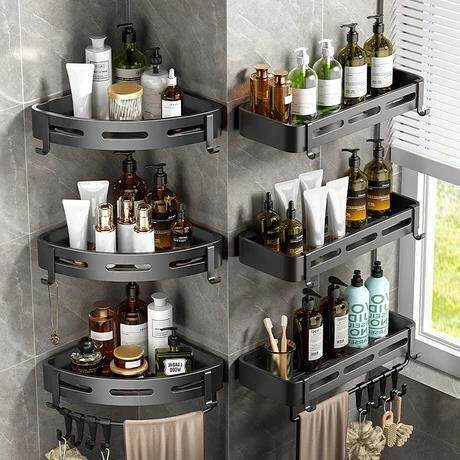 Bathroom shelf wall hanging toilet shower room storage rack