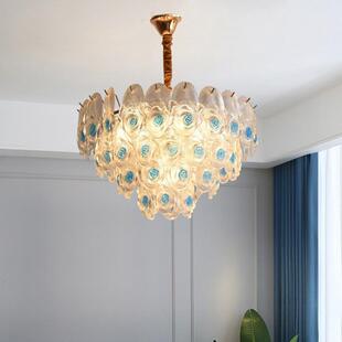 法式 轻奢水晶灯玫瑰花客厅吊灯温馨浪漫卧室主卧灯奶油风房间吊灯