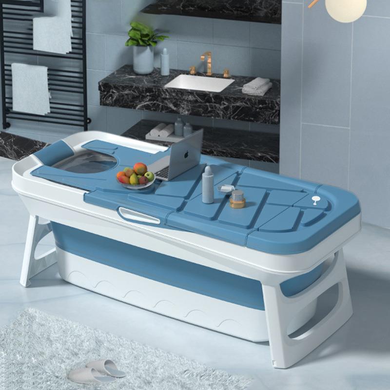 成人泡澡桶折叠浴桶家用洗澡桶儿童泡澡盆游泳加长加厚浴盆可按摩