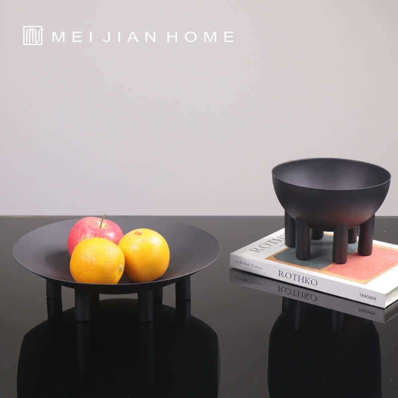 民宿度假风黑色高脚圆形果盘花瓶花盆花器侘寂风北欧日式复古摆件,特色手工艺,其他特色工艺品,淘宝优惠券,粉丝福利购,淘宝优惠卷